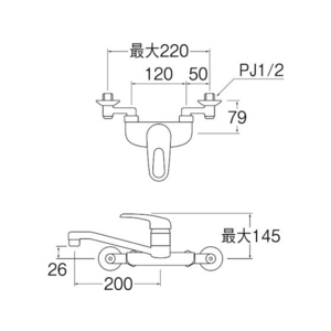 ＳＡＮＥＩ シングル混合栓 FC082JB-1147079-イメージ3