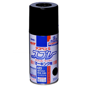 アサヒペン アスペンSスプレーマーキング 300ml 黒 AP901961-イメージ1