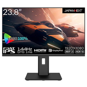 JAPANNEXT 23．8型ゲーミング液晶ディスプレイ ブラック JN-238GI144FHDR-HSP-イメージ1