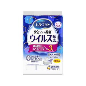 ユニ・チャーム シルコット ノロクリアウェット 除菌 詰め替え 40枚×3個 FCN3439-イメージ1