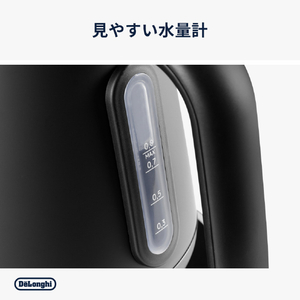 デロンギ 温度設定機能付き電気ケトル(0．8L) エクレティカ ボールドブラック KBY1210J-BK-イメージ8