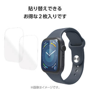 エレコム Apple Watch Series 9/8/7[41mm]用衝撃吸収フィルム AR 高透明 指紋防止 AW-23BFLAFPARRG-イメージ7