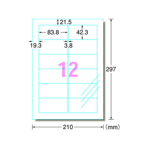 エーワン ラベルシール 耐水タイプ光沢フィルム・透明 12面 F048312-30612-イメージ2