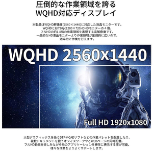 JAPANNEXT 27型液晶ディスプレイ ブラック JN-IPS271WQHD-N-イメージ2