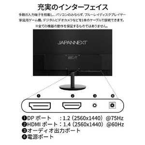 JAPANNEXT 27型液晶ディスプレイ ブラック JN-IPS271WQHD-N-イメージ8