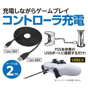 ゲームテック USB Type-C 充電ケーブル5(2m) P5F2271-イメージ3