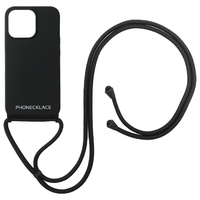 PHONECKLACE iPhone 13 Pro用ロープネックストラップ付きシリコンケース ブラック PN23272I13PBK