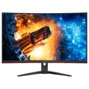 AOC 31．5型曲面ゲーミング液晶ディスプレイ ブラック&レッド C32G2ZE/11-イメージ1