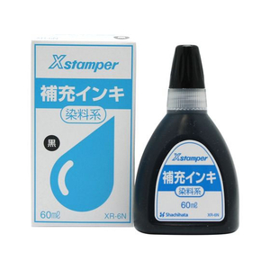 シヤチハタ 補充インキ 60ml 染料系(Y-30) 黒 FC36420-XR-6N(Y-30)ｸﾛ-イメージ1