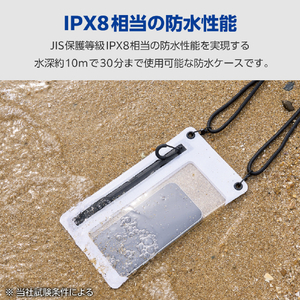 エレコム スマートフォン用防水ケース IPX8 気密ファスナータイプ グレー P-WPSZ05GY-イメージ3