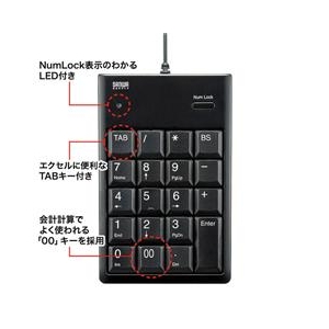 サンワサプライ USBテンキー ブラック NT-16UBKN-イメージ3