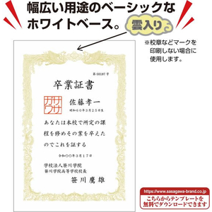 タカ印 OA賞状用紙 A3判 横書用 白 10枚 FCU7879-10-1081-イメージ5