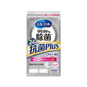 ユニ・チャーム シルコット 99.99%除菌ウェットティッシュ 抗菌Plus 詰替3個 FCT7535-イメージ1