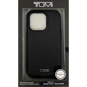 TUMI iPhone 14 Pro用Magsafe対応 本革 背面ケース ブラック TUHMP14LRBAK-イメージ1