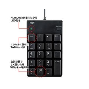 サンワサプライ USBテンキー ブラック NT-17UBKN-イメージ3