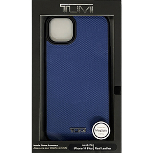 TUMI iPhone 14 Plus用Magsafe対応 本革 背面ケース ブルー TUHMP14MRBAV-イメージ1