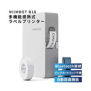 テイクワンテクノロジー レギュラーサイズ多機能熱転写ラベルプリンター NIIMBOT ホワイト NIIMBOT-B18WH-イメージ1