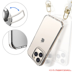 motomo iPhone 14 Pro用ケース INO Achrome Shield Strap Case マットベージュ MT24290I14PBG-イメージ4