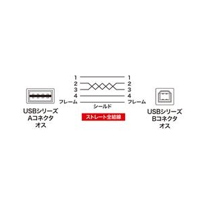 サンワサプライ 両面挿せるUSBケーブル(A-B標準） ブラック KU-R1-イメージ2