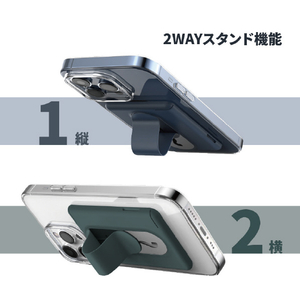 momo stick Mag Card Grip MagSafe対応カードケース付きグリップスタンド ブラック MMS25293-イメージ13