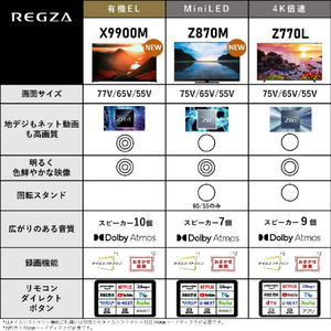 TOSHIBA/REGZA 65V型4Kチューナー内蔵4K対応液晶テレビ Z870Mシリーズ 65Z870M-イメージ3