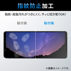 エレコム Xperia 1 V/1 IV用ガラスフィルム 高透明 PM-X231FLGG-イメージ4