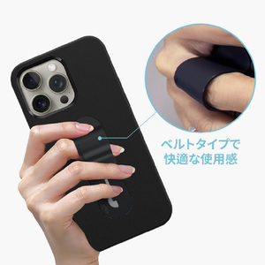 momo stick iPhone 15用Mag Grip フラットケース ブラック MMS25297I15-イメージ5