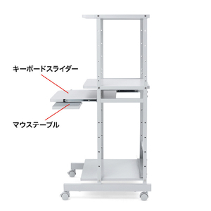 サンワサプライ パソコンラック ライトグレー RAC-EC15N2-イメージ4