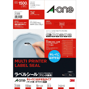 エーワン ラベルシール(プリンタ兼用) A4判 150面 10シート(1500片)入り 31300-イメージ1