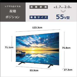 REGZA 55V型4Kチューナー内蔵4K対応液晶テレビ ECモデル E350Mシリーズ 55E350M-イメージ2