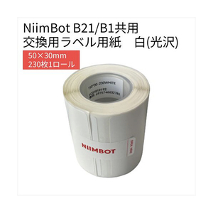 テイクワンテクノロジー B21/B1シリーズラベル 50×30mm･230枚 NIIMBOT 白・光沢 NIIMBOT-B21-BW1-イメージ1