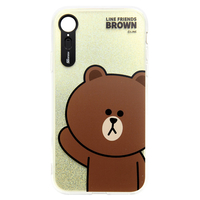 LINE FRIENDS iPhone XR用ケース LIGHT UP CASE ベーシック ブラウン KCL-LBA005