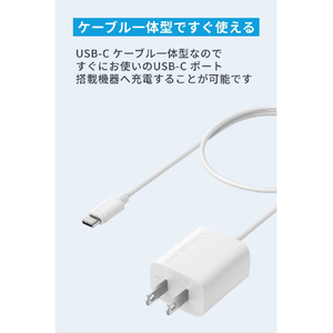 Anker Charger (12W, Built-In 1．5m USB-C ケーブル) ホワイト A2059N21-イメージ2