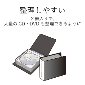 エレコム DVD・CD不織布ケース専用ファイル(2冊入り) ブラック CCD-B01WBK-イメージ2