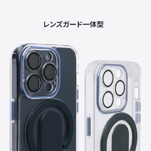 momo stick iPhone 15 Plus用Mag Grip レンズガード一体型クリアケース ブラック MMS25317I15PL-イメージ5