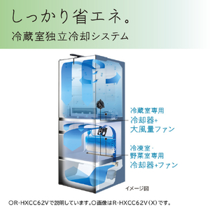 日立 540L 6ドア冷蔵庫 ピュアホワイト RH54WW-イメージ7