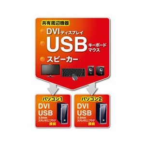 サンワサプライ ディスプレイエミュレーション対応DVIパソコン自動切替器(2：1) SW-KVM2DUN-イメージ2