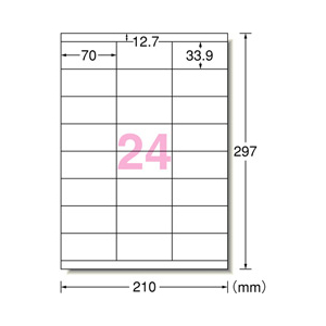 エーワン A4判 ラベルシール(プリンタ兼用) 24面 20シート(480片)入り 75324-イメージ2