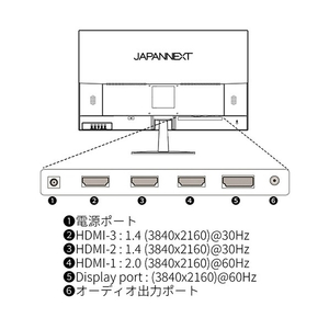 JAPANNEXT 27型液晶ディスプレイ ブラック JN-IPS2706UHDR-イメージ7