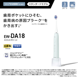 パナソニック 電動歯ブラシ ドルツ ミントグリーン EW-DA18-G-イメージ7