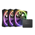 NZXT 120mm 両面RGBファン 3個&RGB照明コントローラーセットモデル ブラック RF-D12TF-B1