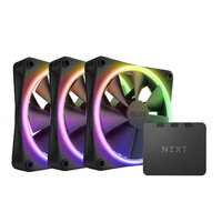 NZXT 120mm 両面RGBファン 3個&RGB照明コントローラーセットモデル ブラック RF-D12TF-B1