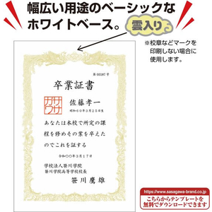 タカ印 OA賞状用紙 B4判 横書用 白 100枚 FCU7884-10-1171-イメージ5