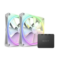 NZXT 140mm 両面RGBファン 2個&RGB照明コントローラーセットモデル ホワイト RF-D14DF-W1