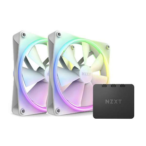 NZXT 140mm 両面RGBファン 2個&RGB照明コントローラーセットモデル ホワイト RF-D14DF-W1-イメージ1