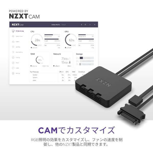 NZXT 140mm 両面RGBファン 2個&RGB照明コントローラーセットモデル ホワイト RF-D14DF-W1-イメージ12