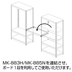 ドリームウェア 3連結用ブラケット 2本組 METAL&WOOD RACK ホワイト 3ﾚﾝﾖｳﾌﾞﾗｹﾂﾄMKPU2WH-イメージ2