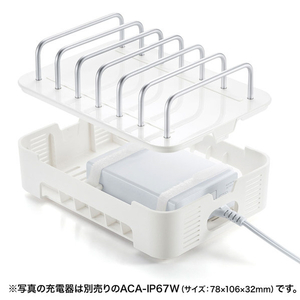 サンワサプライ タブレット・スマートフォン用スタンド(充電器収納タイプ) PDA-STN21WN2-イメージ3