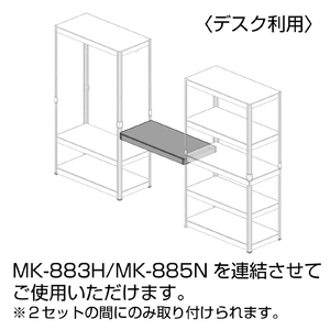 ドリームウェア 3連結用追加ボード 1枚組 METAL&WOOD RACK ホワイト ﾂｲｶﾎﾞﾄﾞ3ﾚﾝｹﾂMKPB1STWH-イメージ2