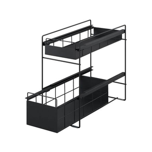 アイリスオーヤマ シンク下引き出しラック スリム ブラック FC357PK-SSR-200-イメージ1